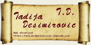 Tadija Desimirović vizit kartica